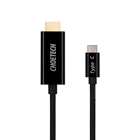 USB C to HDMI Cable (5.9ft/1.8m), CHOETECH USB 3.1 Type C Male (Thunderbolt 3 Compatible) to HDMI Male 4K Cable for the New MacBook, ChromeBook Pixel, Huawei MateBook and More