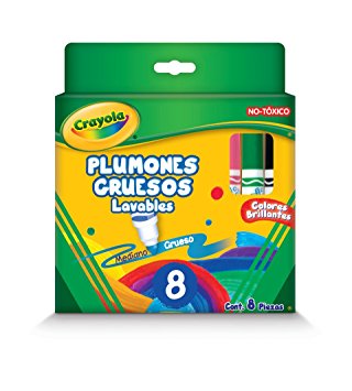 Crayola Washable Markers, Broad Point, Classic Colors, 8/Pack (58-7808)