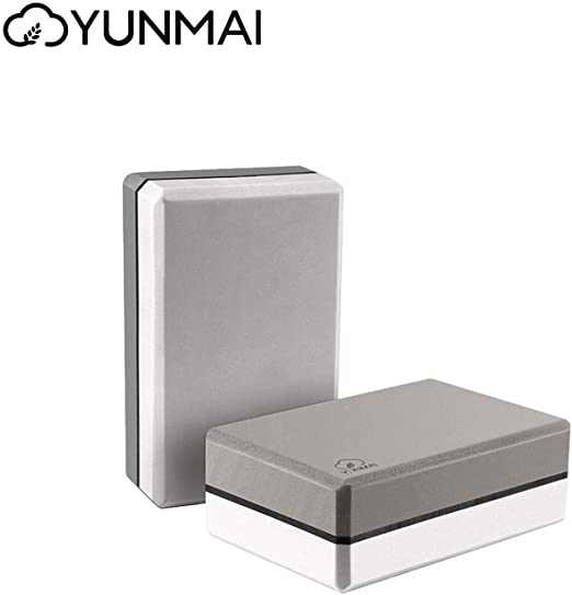 YUNMAI Set of 2 Yoga Block of 9"x6"x3" EVA Material Odorless High Density Beginners Friendly Perfect for Yoga Pilates Training
