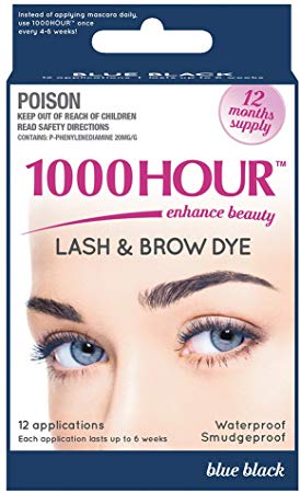 1000 Hour Eyelash & Brow Dye/Tint Kit Permanent Mascara (Blue-Black)