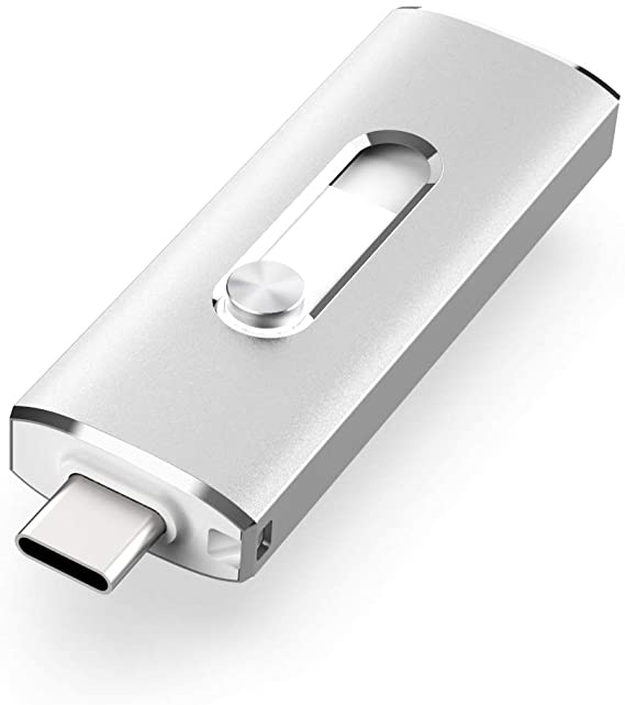 USB C Flash Drive, Vansuny 128GB USB 3.1 Flash Drive 350Mb/s Dual Drive USB Type C Thumb Drive 128G USB C Drive Super Speed Solid State USB Drive (128G,Silver)