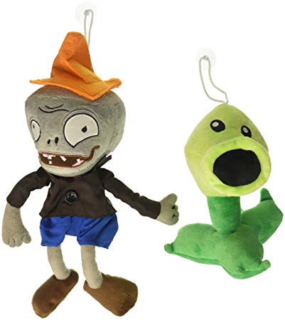 Toyswill Plants Vs Zombies Plush Toys Conehead Zombie 10", Peashooter 17cm/6.7" Tall Plush