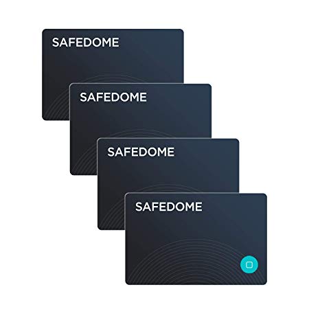 Safedome Classic Bluetooth Tracker Card Multi-Pack: fits Any Wallet, Purse or Bag. The thinnest Bluetooth Card in The World – 4 Pack