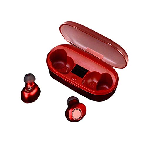 Cocal Exquisite Mini True Wireless Bluetooth 5.0 Sports 4D Surround Heavy Bass Earbuds Headset (Red)