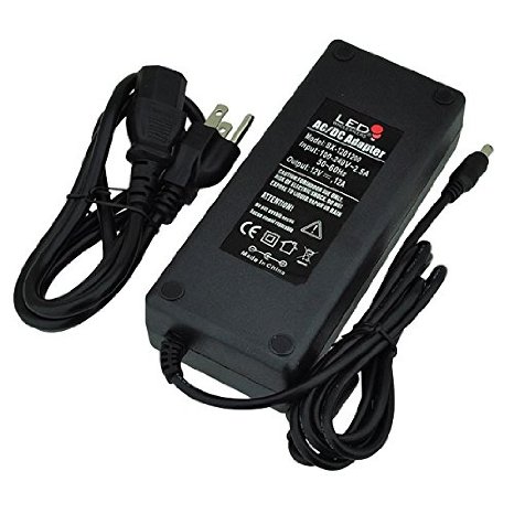 LEDwholesalers AC Power Adapter with DC Output Jack 12V 12A 3229