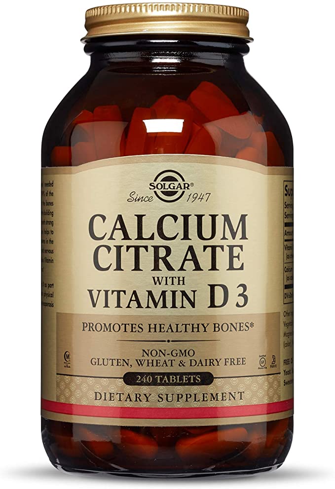 Solgar Calcium Citrate with Vitamin D3 Tablets, 240 Count