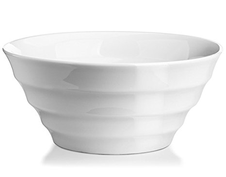 DOWAN 2 Quart Porcelain Serving/Mixing Bowls- 4Packs,White