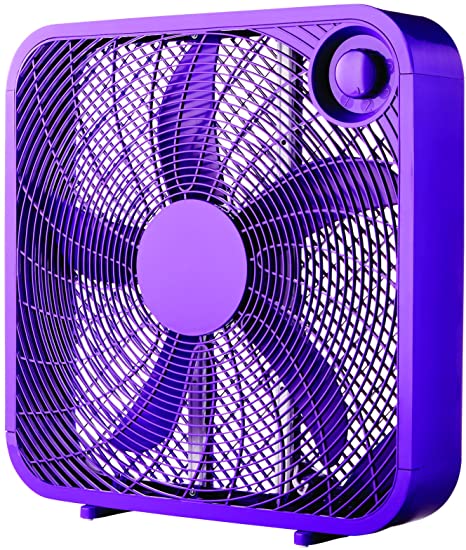 Mainstay Vibrant Purple Color 20" Box 3-Speed Fan