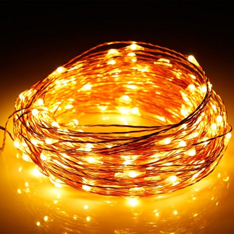 Christmas LED String Lights,Copper Wire Lights,Warm White 100 LEDs,33ft,Decoration for Parties,Weddings and Seasonal Holidays