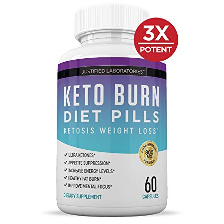 Keto Diet Pills Burn Shred BHB Salts Advanced Ketogenic Supplement Exogenous Ketones Ketosis Weight Loss Fat Burner Boost Energy Metabolism Men Women 60 Capsules