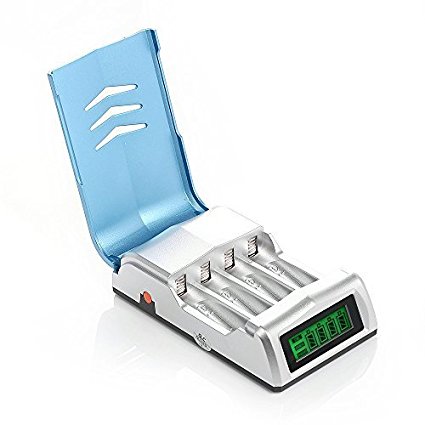 EBL 920D LCD Rapid Individual Battery Charger/Discharger for AA AAA Ni-MH Ni-CD Rechargeable Batteries - Blue