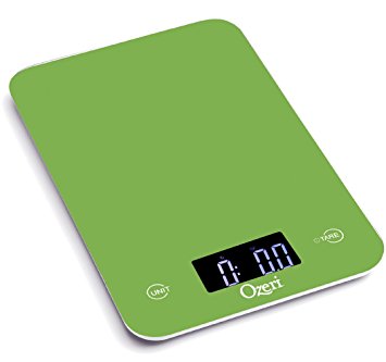 Ozeri Touch Professional Tempered Glass Digital Kitchen Scale, Lime Green