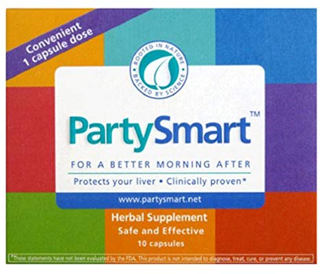PartySmart Herbal Supplement, For a Better Morning After, 550 mg, 10 Capsules