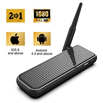 Display Dongle 2 in 1 Support Wireless and Wired for TV,High Speed FullHD 1080P HDMI Miracast Dongle for Windows/Android/iOS Smartphone,Tablet,Laptop