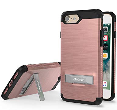 iPhone 7 / iPhone 8 Case, ProCase Kickstand Hybrid Protective Cover Stand Armor Case for Apple iPhone 7 / iPhone 8 -Rose Gold