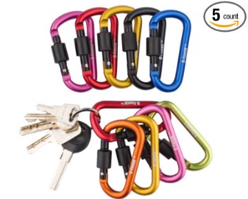 D-FantiX Aluminum D-ring Locking Carabiner Keychain Spring Clip Lock Carabiner Hook Outdoor Camping Equipment