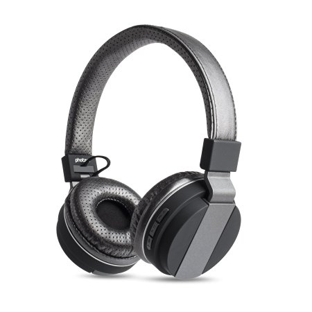 Photive Bluetooth Headphones BTH85 Over The Ear Wireless Headphones- Gunmetal