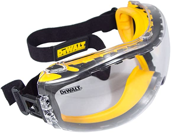 DEWALT DPG82-11C DPG82-11/DPG82-11CTR Concealer Anti-Fog Dual Mold Safety Goggle, Clear Lens, One Size