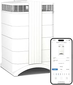 IQAir HealthPro Compact XE Air Purifier - Compact HyperHEPA Fration for Rooms up to 1240 sq ft - Allergens, Smoke, Dust, Mold, Pet Dander, Swiss Made, WiFi Enabled