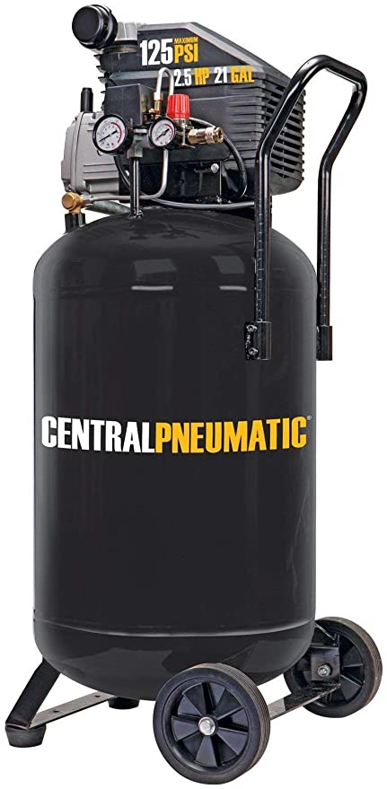 Central Pneumatic 2.5 Horsepower, 21 Gallon, 125 PSI Cast Iron Vertical Air Compressor