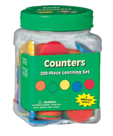Eureka Tub Of Counters, 200 Counters in 3 3/4" x 5 1/2" x 3 3/4" Tub
