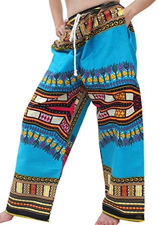 Raan Pah Muang RaanPahMuang Baggy Straight Leg Carnival Dashiki Print Unisex Pants Africa Print