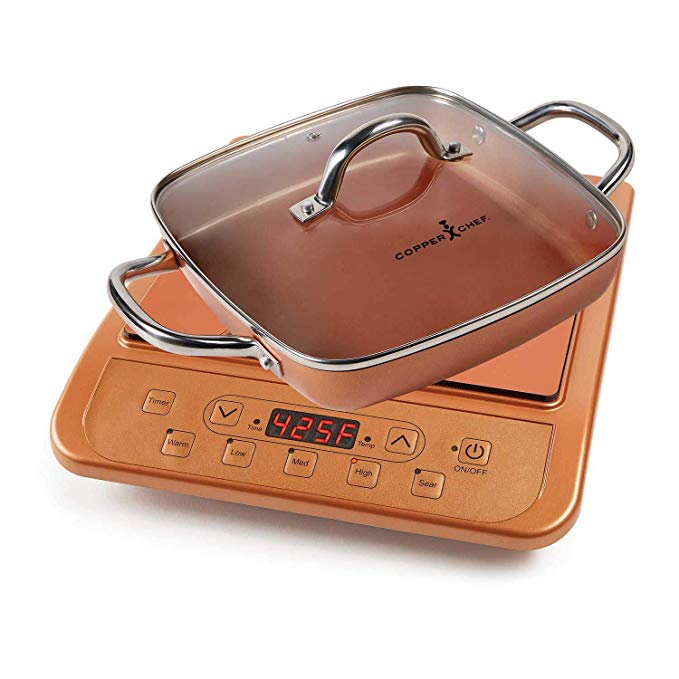 Copper Chef Induction Cooktop (Cooktop and 11" Casserole Pan, Copper)