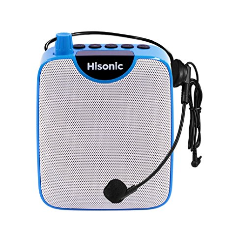 Hisonic HS388 Waistband Voice Amplifier: 4-in-1 Mini Portable PA System with Headset Microphone   Portable Speaker   Digital Voice Recorder   FM Radio