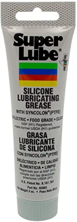 Super Lube 92003 Silicone Lubricating Grease with PTFE, 3 oz Tube, Translucent White, 1 Pack
