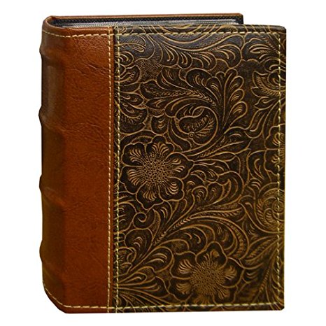 Pioneer Photo Albums 100-Pocket Scroll Embossed Sewn Leatherette 2-Tone Cover Photo Album, Brown