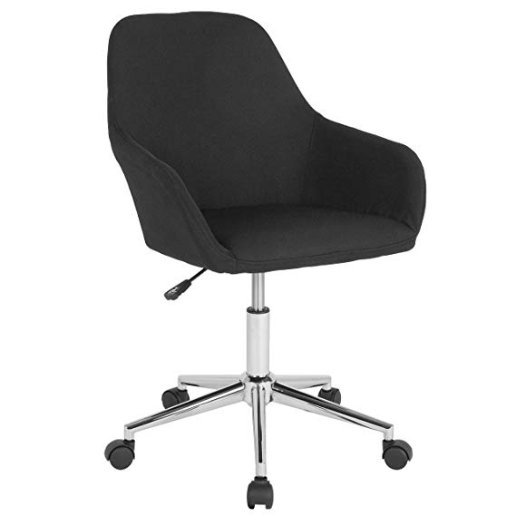 Flash Furniture Cortana Home and Office Mid-Back Chair in Black Fabric