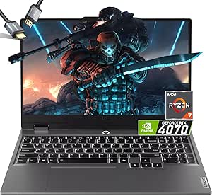 Lenovo LOQ 15 Gaming Laptop RTX 4070 - AMD Ryzen 7 7435HS Beat i7-12650H- 15.6 FHD Display G-SYNC - 32GB DDR5 RAM -2TB PCIe SSD- Backlit Keyboard - USB Type-C - Windows 11 - Computadora Gamer - 2024