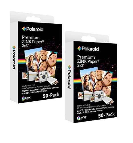 Polaroid 2x3 inch Premium ZINK Photo Paper (100 Sheets) - Compatible With Polaroid Snap, Z2300, SocialMatic Instant Cameras & Zip Instant Printer