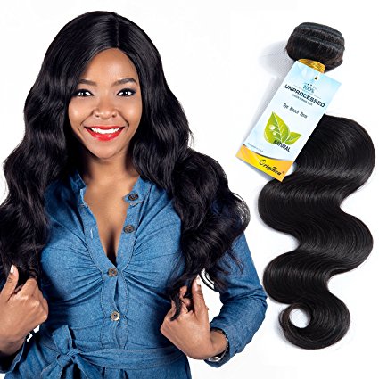 Brazilian Body Wave 1 Bundle Virgin Hair Tangle Free 7A 100% Unprocessed Human Hair Weaves 8-30 Inches 100g Natural Color Hair Extensions (18")