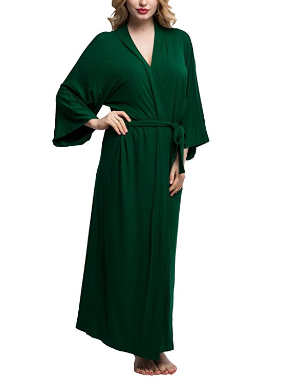 Original Kimono Women's Solid-colored Long Kimono Robe Bathrobe Nightgown