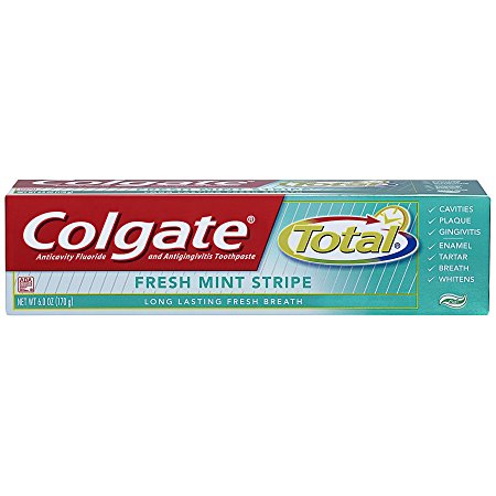 Colgate Total Fresh Mint Stripe Gel Toothpaste - 6 ounce (6 Pack)