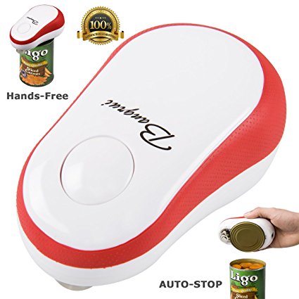 Bangrui Smooth Edge Electric Can Opener--One Button Start & Auto-Stop(Red)