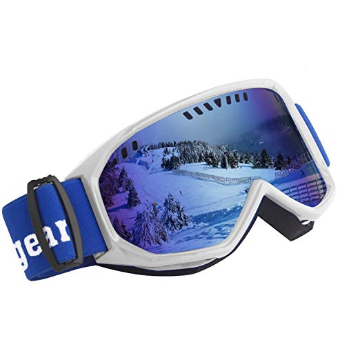 Unigear Ski Goggles, Anti-Fog Snow Snowboard OTG Goggles 100% UV Protection for Men, Women and Youth