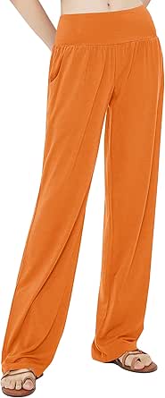 Urban CoCo Women's Comfy Yoga Pants Casual Wide Leg Sweatpants High Waist Stretch Trousers with Pockets