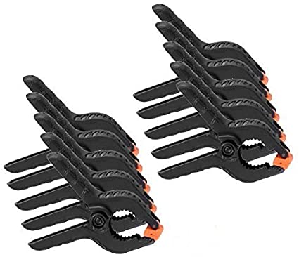 10 Pieces 2inch A Type Plastic Spring Clamps Set Adjustable Heavy Duty Spring Clamp Mini Bar Clip Set for Photo Studio Backdrops Backgrounds Woodworking DIY Projects (2inch)