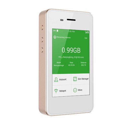 GlocalMe G2 Worlds First 4G Global Mobile Wi-Fi Hotspot Featured Free Roaming Advanced Smart UI and Worldwide Sim-Free Internet Access-Gold