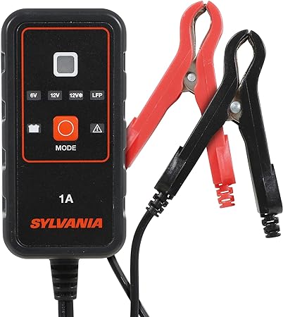 SYLVANIA - Smart Charger - Heavy-Duty, Portable Car Battery Charger - Make Charging Your Car Battery Easy - Use as Battery Maintainer & Charger - 6V or 12V Voltage Output - 1 AMP