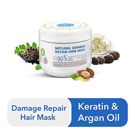 The Moms Co. Natural Damage Repair KA  Deep Conditioning,Intense Moisturising Hair Mask with Keratin and Moroccan Argan Oil to Repair Dry Damaged Hair-175ml