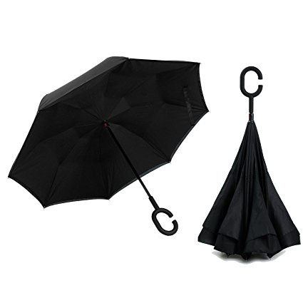 Inverted Umbrella, Alink Reverse Folding Double Layer Inside Out Outdoor Rain Away Car Umbrella