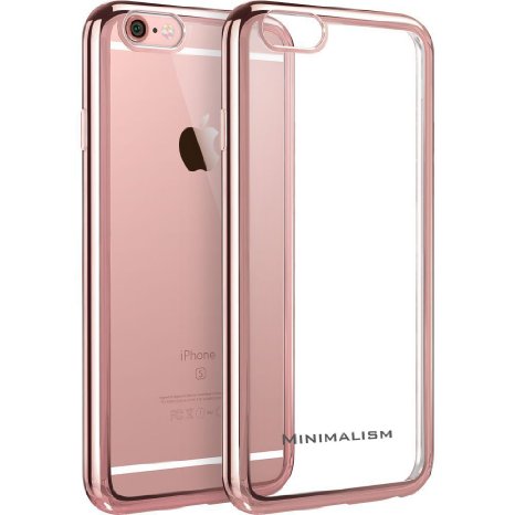 iPhone 6s case,MINIMALISM(TM) [Twinkler Series] [Scratch Resistant] Premium Flexible Soft TPU Bumper Silicone Case with Electroplate Frame Fit for iPhone 6 & iPhone 6s (4.7 inches) -- Rose Gold