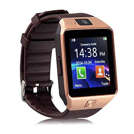 REEPUD DZ09 Bluetooth Smart Watch Brown (Compatible with Smartphones, Wireless, Touchscreen, Camera, and SIM Card Support, Pedometer Sleep and Fitness Monitoring, Sports Mode Camera