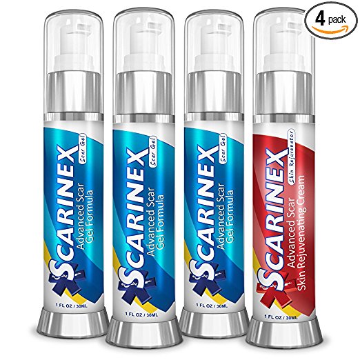 Scarinex: Advanced Scar Removal Cream & Gel (4 bottles: 3 scar gel   1 skin rejuvenator)