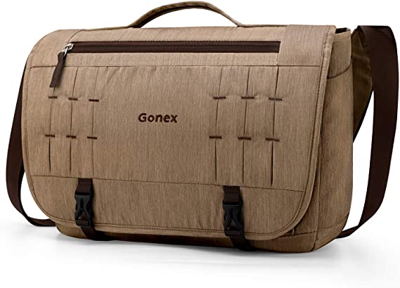 Gonex Messenger Bag Satchel 15 Inch Laptop Bags Crossbody Handbag for Women Men Lady School College Work