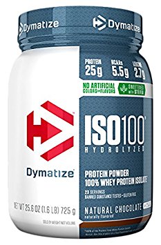 Dymatize ISO 100 Whey Protein Powder Isolate, Natural Chocolate, 1.6lbs