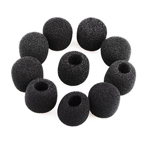 PIXNOR Microphone Windscreen Small Foam Covers for Lavalier Lapel Microphone (15pcs)